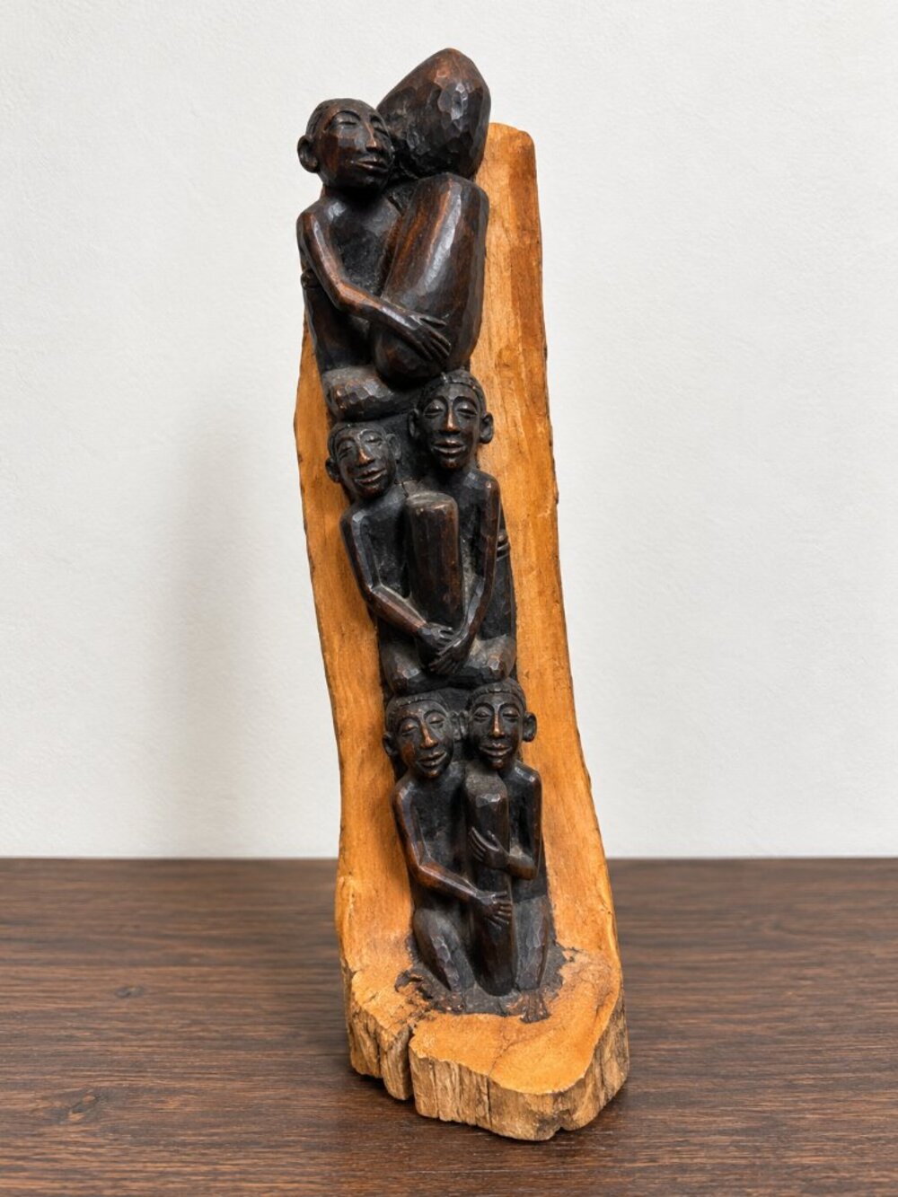 Vintage Hand Carved Wood African Tribal Totem Sculpture Folk Art Figures